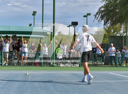 Thumbnail 2 in Kaufman vs Wimberly (UIL 4A Boys Team Tennis Finals) photogallery.