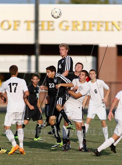 Thumbnail 3 in Washburn Rural vs St. James Academy (Gateway City Soccer Classic) photogallery.