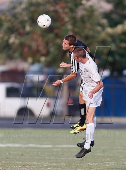 Thumbnail 2 in Washburn Rural vs St. James Academy (Gateway City Soccer Classic) photogallery.