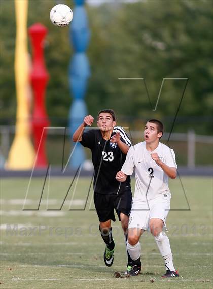 Thumbnail 2 in Washburn Rural vs St. James Academy (Gateway City Soccer Classic) photogallery.