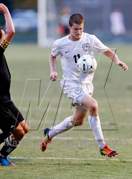 Thumbnail 2 in Washburn Rural vs St. James Academy (Gateway City Soccer Classic) photogallery.