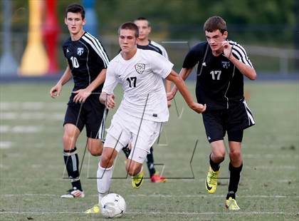 Thumbnail 3 in Washburn Rural vs St. James Academy (Gateway City Soccer Classic) photogallery.