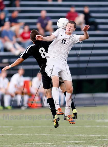 Thumbnail 2 in Washburn Rural vs St. James Academy (Gateway City Soccer Classic) photogallery.