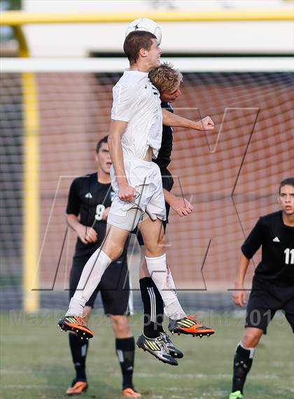 Thumbnail 3 in Washburn Rural vs St. James Academy (Gateway City Soccer Classic) photogallery.