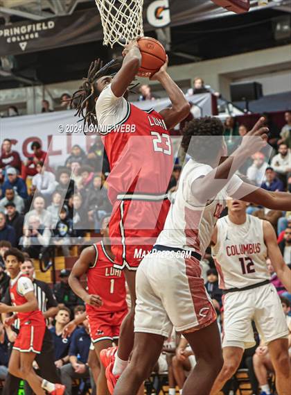Thumbnail 1 in Long Island Lutheran vs. Christopher Columbus (Spalding Hoophall Classic) photogallery.