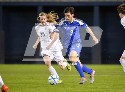 Thumbnail 2 in West Hills vs Granite Hills (Soccer at the Q) photogallery.