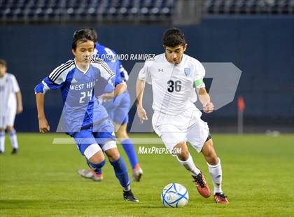 Thumbnail 3 in West Hills vs Granite Hills (Soccer at the Q) photogallery.