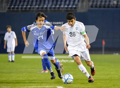 Thumbnail 1 in West Hills vs Granite Hills (Soccer at the Q) photogallery.