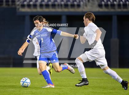 Thumbnail 1 in West Hills vs Granite Hills (Soccer at the Q) photogallery.