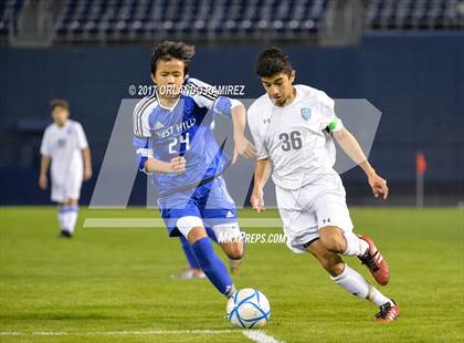 Thumbnail 2 in West Hills vs Granite Hills (Soccer at the Q) photogallery.