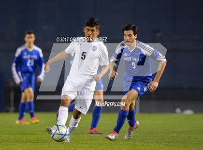 Thumbnail 1 in West Hills vs Granite Hills (Soccer at the Q) photogallery.