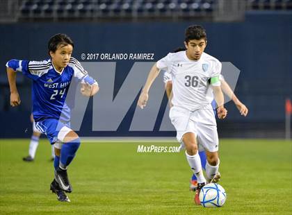 Thumbnail 1 in West Hills vs Granite Hills (Soccer at the Q) photogallery.