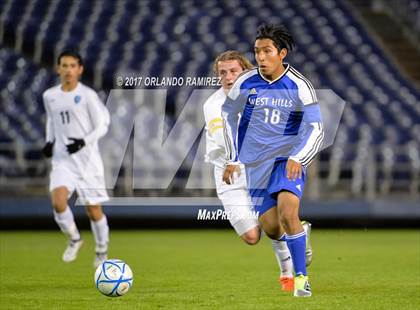 Thumbnail 2 in West Hills vs Granite Hills (Soccer at the Q) photogallery.