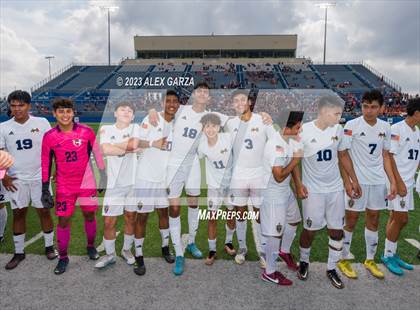 Thumbnail 1 in Palestine vs Hidalgo Early College (UIL 4A Soccer Final) photogallery.