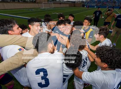 Thumbnail 3 in Palestine vs Hidalgo Early College (UIL 4A Soccer Final) photogallery.