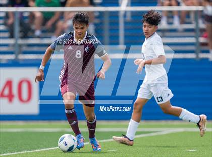 Thumbnail 1 in Palestine vs Hidalgo Early College (UIL 4A Soccer Final) photogallery.