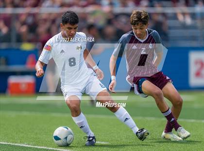 Thumbnail 1 in Palestine vs Hidalgo Early College (UIL 4A Soccer Final) photogallery.