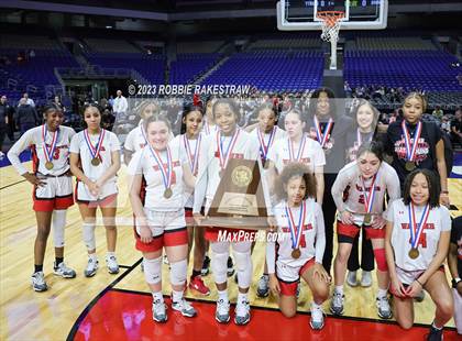 Thumbnail 2 in Wagner vs. Liberty (UIL 5A Basketball State Semifinal Medal Ceremony) photogallery.