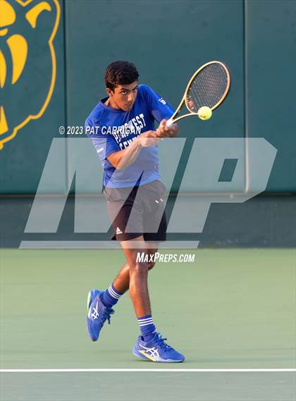 Thumbnail 1 in Plano West vs Houston Memorial (UIL 6A Team Tennis Semifinal) photogallery.