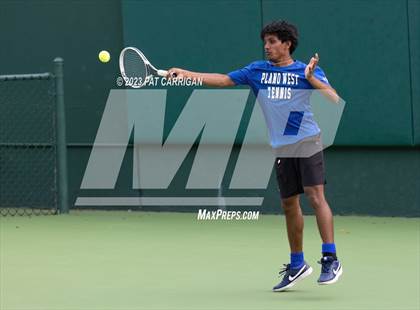 Thumbnail 2 in Plano West vs Houston Memorial (UIL 6A Team Tennis Semifinal) photogallery.