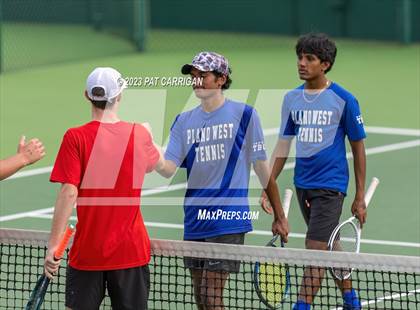 Thumbnail 1 in Plano West vs Houston Memorial (UIL 6A Team Tennis Semifinal) photogallery.