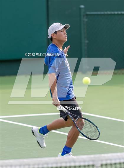 Thumbnail 2 in Plano West vs Houston Memorial (UIL 6A Team Tennis Semifinal) photogallery.