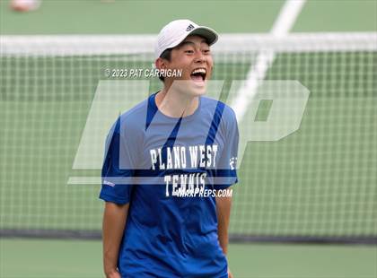 Thumbnail 1 in Plano West vs Houston Memorial (UIL 6A Team Tennis Semifinal) photogallery.