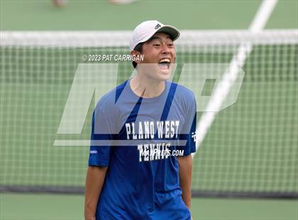 Thumbnail 2 in Plano West vs Houston Memorial (UIL 6A Team Tennis Semifinal) photogallery.