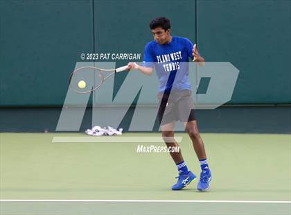 Thumbnail 2 in Plano West vs Houston Memorial (UIL 6A Team Tennis Semifinal) photogallery.