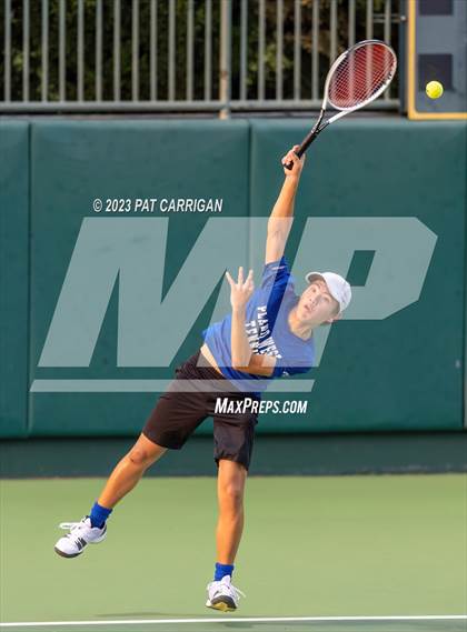 Thumbnail 2 in Plano West vs Houston Memorial (UIL 6A Team Tennis Semifinal) photogallery.