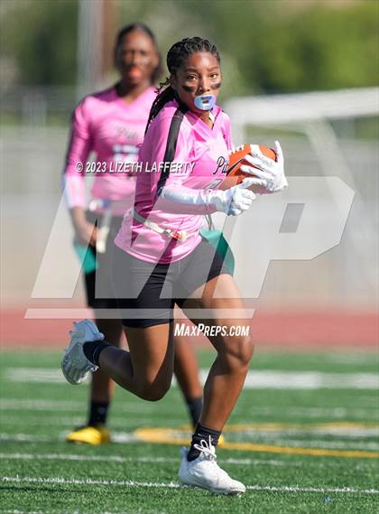 Thumbnail 2 in Liberty vs Pittsburg (BVAL Flag Football Jamboree) photogallery.