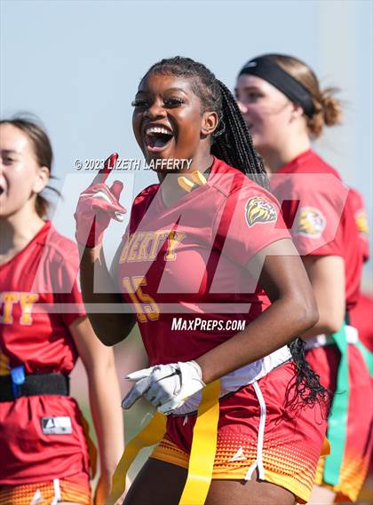 Thumbnail 2 in Liberty vs Pittsburg (BVAL Flag Football Jamboree) photogallery.
