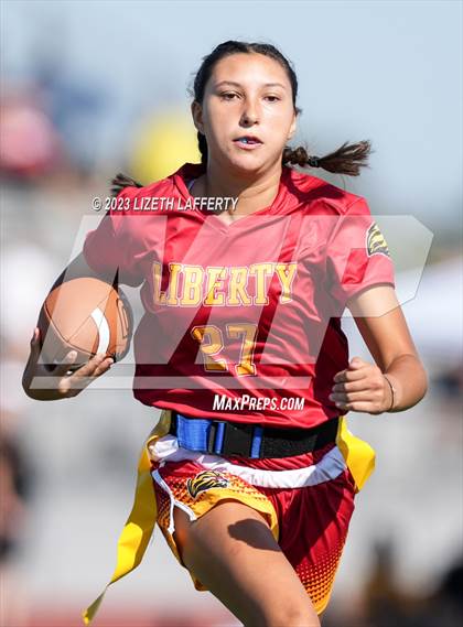 Thumbnail 3 in Liberty vs Pittsburg (BVAL Flag Football Jamboree) photogallery.