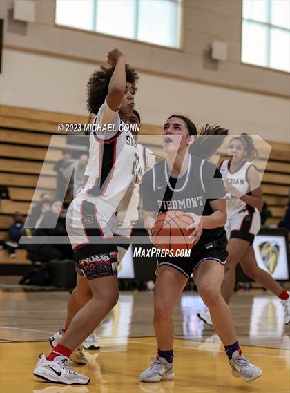 Thumbnail 3 in Salesian College Preparatory vs. Piedmont (MLK Showcase @ Bishop O'Dowd) photogallery.