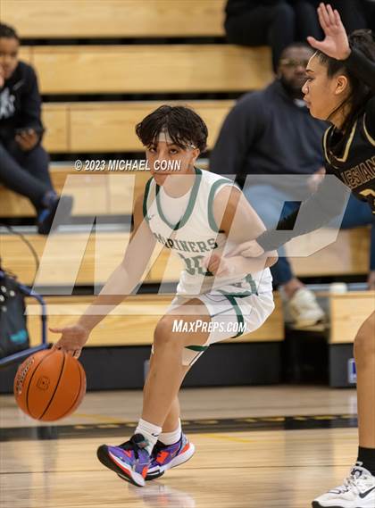 Thumbnail 1 in Salesian College Preparatory vs Moreau Catholic (MLK Showcase) photogallery.