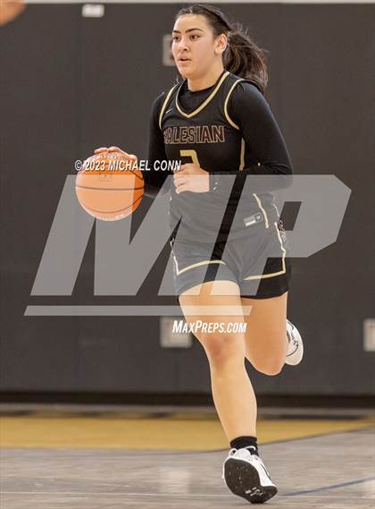 Thumbnail 1 in Salesian College Preparatory vs Moreau Catholic (MLK Showcase) photogallery.