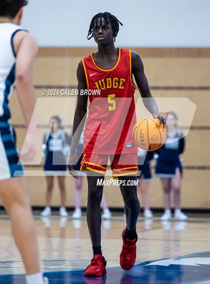 Thumbnail 2 in Judge Memorial Catholic vs Juan Diego Catholic (Juan Diego's Eagle Holiday Shootout) photogallery.