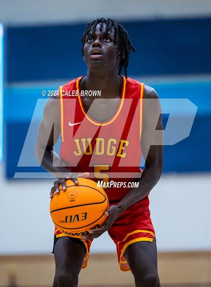Thumbnail 1 in Judge Memorial Catholic vs Juan Diego Catholic (Juan Diego's Eagle Holiday Shootout) photogallery.