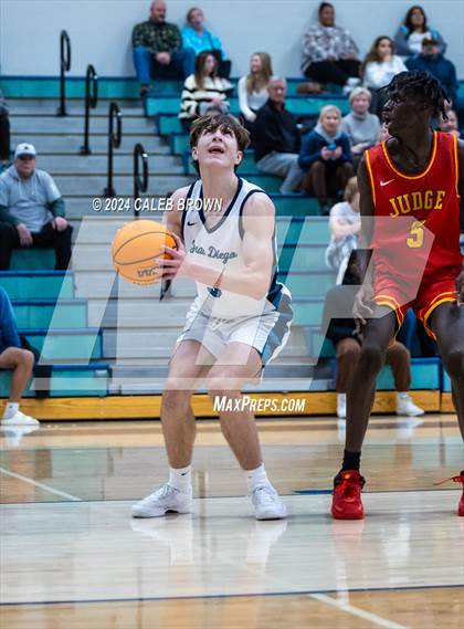 Thumbnail 3 in Judge Memorial Catholic vs Juan Diego Catholic (Juan Diego's Eagle Holiday Shootout) photogallery.