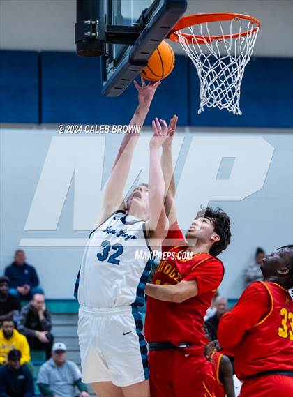 Thumbnail 1 in Judge Memorial Catholic vs Juan Diego Catholic (Juan Diego's Eagle Holiday Shootout) photogallery.
