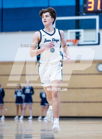 Thumbnail 2 in Judge Memorial Catholic vs Juan Diego Catholic (Juan Diego's Eagle Holiday Shootout) photogallery.