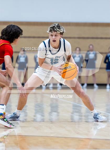 Thumbnail 1 in Judge Memorial Catholic vs Juan Diego Catholic (Juan Diego's Eagle Holiday Shootout) photogallery.