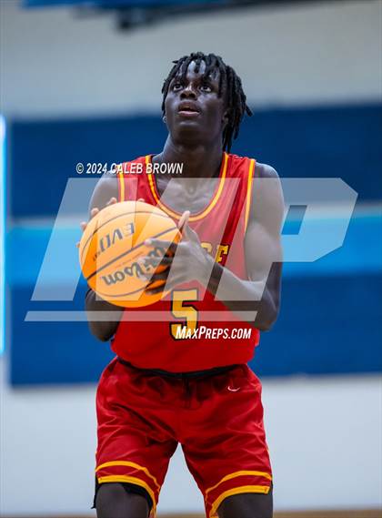 Thumbnail 2 in Judge Memorial Catholic vs Juan Diego Catholic (Juan Diego's Eagle Holiday Shootout) photogallery.