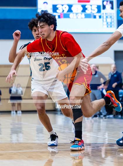 Thumbnail 1 in Judge Memorial Catholic vs Juan Diego Catholic (Juan Diego's Eagle Holiday Shootout) photogallery.