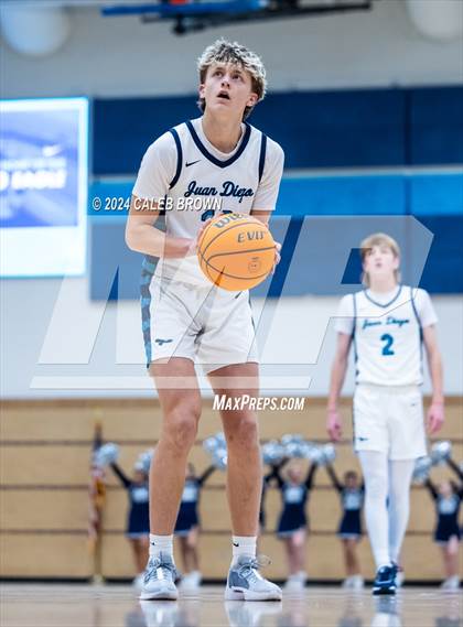 Thumbnail 1 in Judge Memorial Catholic vs Juan Diego Catholic (Juan Diego's Eagle Holiday Shootout) photogallery.