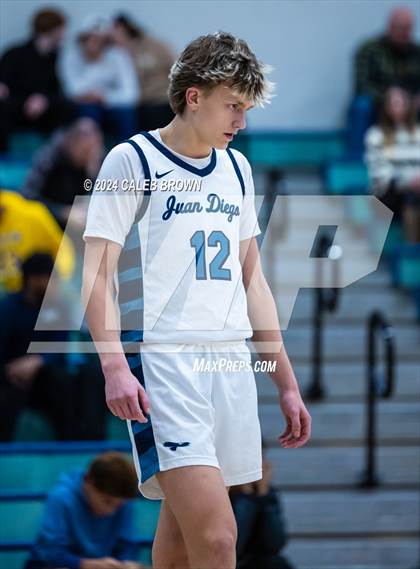 Thumbnail 2 in Judge Memorial Catholic vs Juan Diego Catholic (Juan Diego's Eagle Holiday Shootout) photogallery.