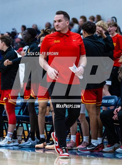 Thumbnail 2 in Judge Memorial Catholic vs Juan Diego Catholic (Juan Diego's Eagle Holiday Shootout) photogallery.