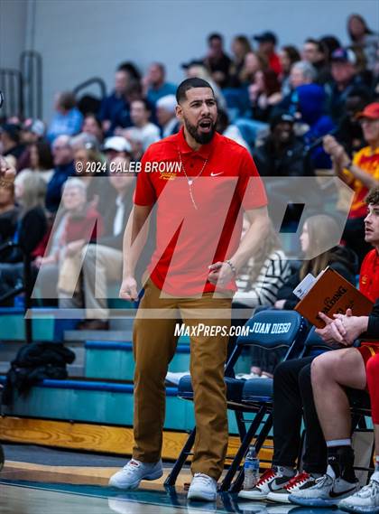Thumbnail 2 in Judge Memorial Catholic vs Juan Diego Catholic (Juan Diego's Eagle Holiday Shootout) photogallery.