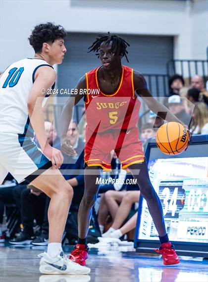 Thumbnail 2 in Judge Memorial Catholic vs Juan Diego Catholic (Juan Diego's Eagle Holiday Shootout) photogallery.
