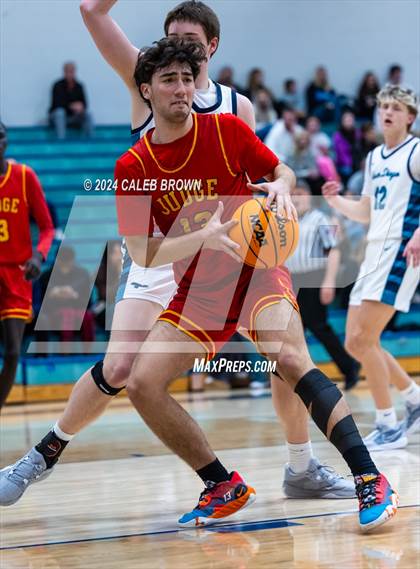Thumbnail 1 in Judge Memorial Catholic vs Juan Diego Catholic (Juan Diego's Eagle Holiday Shootout) photogallery.